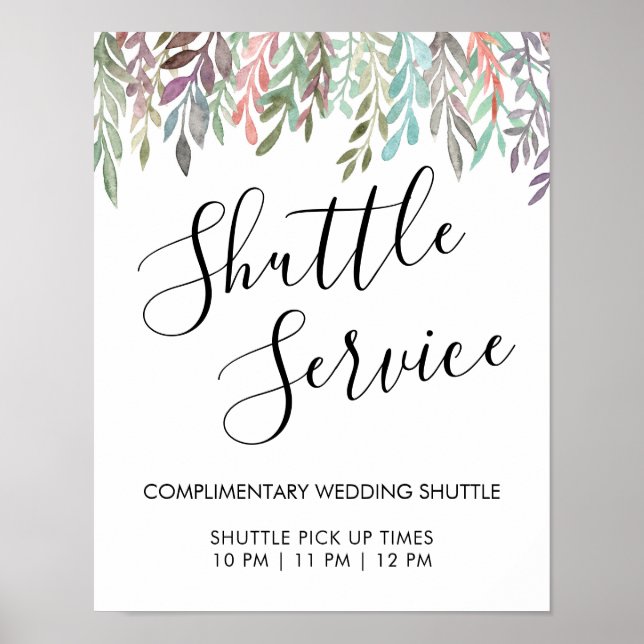 Affiche Signal mariage - Service de navette Signal vert (Devant)