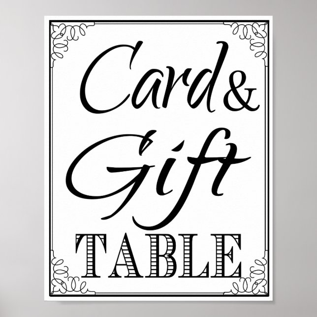 Affiche Signal mariage Table cadeau et carte vintage (Devant)
