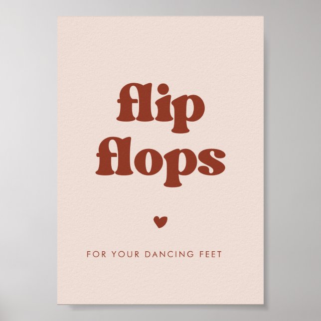 Affiche Signal Retro élégant Mariage rose Peach (Devant)