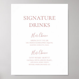 Affiche Signal Rose or signature simple et élégant Boisson