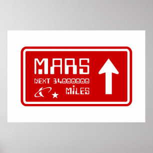 Affiche Signal routier de Mars