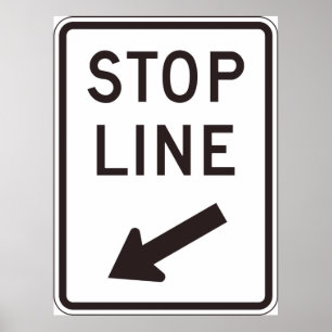 Affiche Signal routier Stop Line