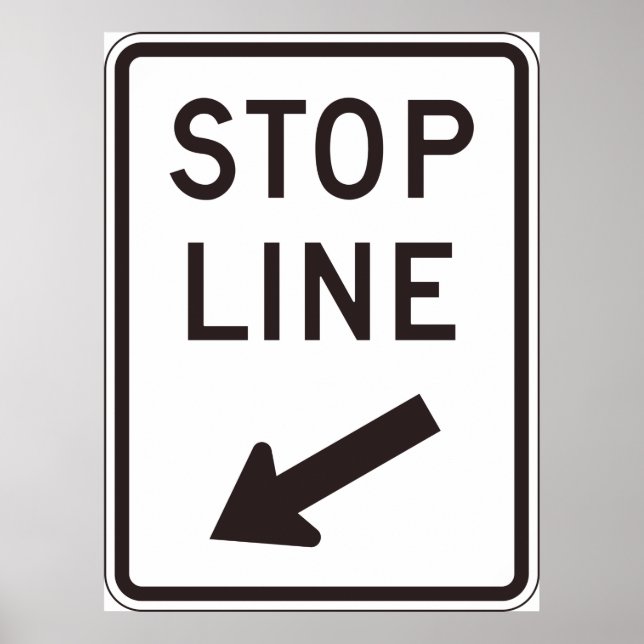 Affiche Signal routier Stop Line (Devant)