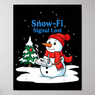 Affiche Signal Snow-fi Perdu Drôle de Noël Bonhomme de Nei