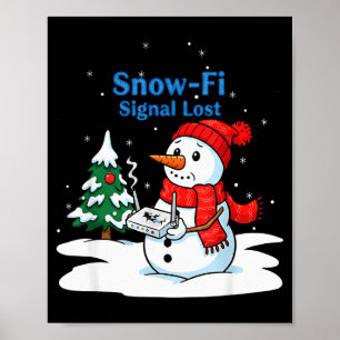 Affiche Signal Snow-fi Perdu Drôle de Noël Bonhomme de Nei