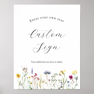 Affiche Signal texte personnalisé fleur sauvage
