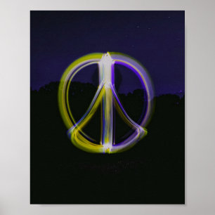 Affiche Signale de paix brillante dans le ciel nocturne