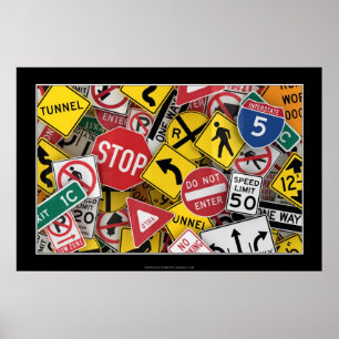Affiche signalisation routière américaine
