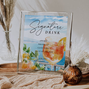 Affiche Signature Aperol Spritz Amalfi Boire