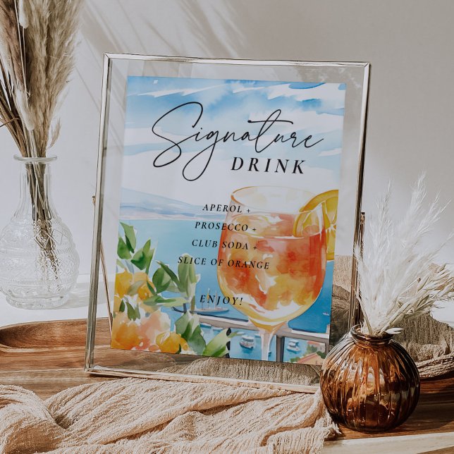 Affiche Signature Aperol Spritz Amalfi Boire (Créateur téléchargé)