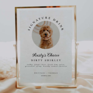 Affiche Signature Boire Mariage Bar Pet Photo Menu
