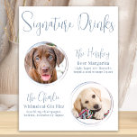 Affiche Signature Boissons Moderne Dusty Blue Animaux Mari<br><div class="desc">Signature Cocktails de vos animaux de compagnie ! Inclure votre meilleur chien, meilleur chat et tout animal de compagnie dans votre mariage avec son bar à boissons signature pour vos invités. Parfait pour les amoureux de les chiens, et un bar spécial chien sera un succès à votre mariage. Élégant script...</div>