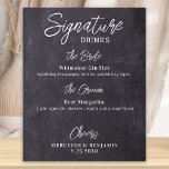 Affiche Signature Boissons Personnalisées Rustic Mariage B<br><div class="desc">Boissons Signature ! Calligraphie simple mais élégante, cette enseigne signature bar à boissons propose deux cocktails "the Bride" et "the Groom", personnalisés avec vos boissons de choix. Customisez cette élégante enseigne de mariage avec vos noms et boissons signature! DROIT D'AUTEUR © 2020 Judy Burrows, Black Dog Art - Tous droits...</div>