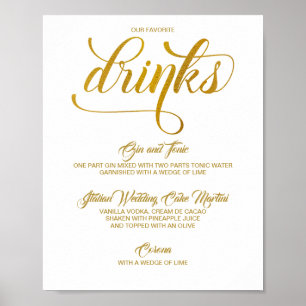Affiche Signature Boissons Signal Mariage - Huile d'or (Fa