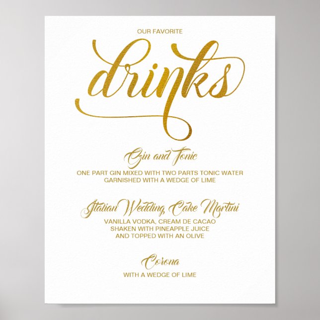 Affiche Signature Boissons Signal Mariage - Huile d'or (Fa (Devant)