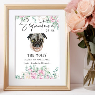 Affiche Signature carlin chien signe boisson