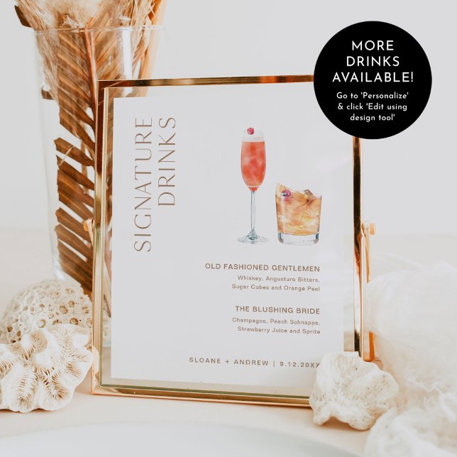 Affiche Signature CLAY Boissons Signet Mariage (Créateur téléchargé)