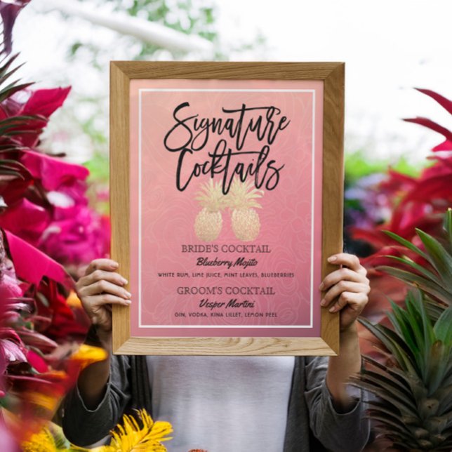 Affiche Signature Cocktail Boisson Menu Mariage Décor Post (Créateur téléchargé)