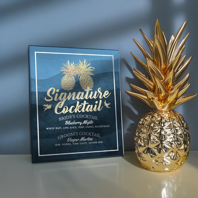 Affiche Signature Cocktail Boisson Menu Mariage Décor Post (Créateur téléchargé)