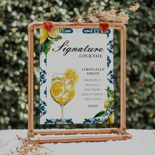 Affiche Signature Cocktail Limocello Spritz Positano Signa