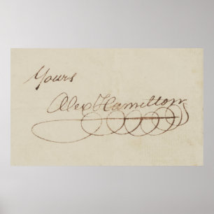 AFFICHE SIGNATURE D'ALEXANDER HAMILTON