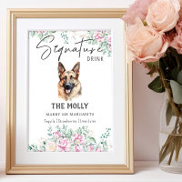 Signature de chien berger allemand Signet boisson