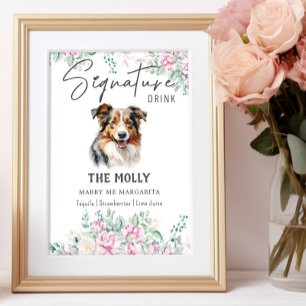 Affiche Signature de chien berger australien Signet boisso