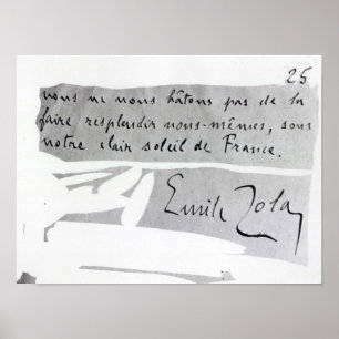 Affiche Signature de Emile Zola