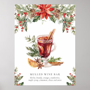 Affiche Signature de la barre à vin multicouche de Noël