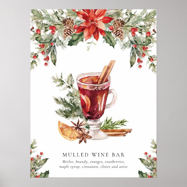 Affiche Signature de la barre à vin multicouche de Noël (Devant)