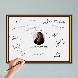 Affiche Signature de la partie de graduation photo minimal