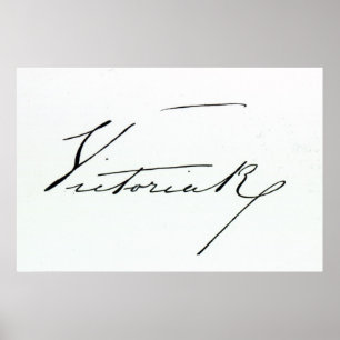 Affiche Signature de la Reine Victoria (à l'encre sur le