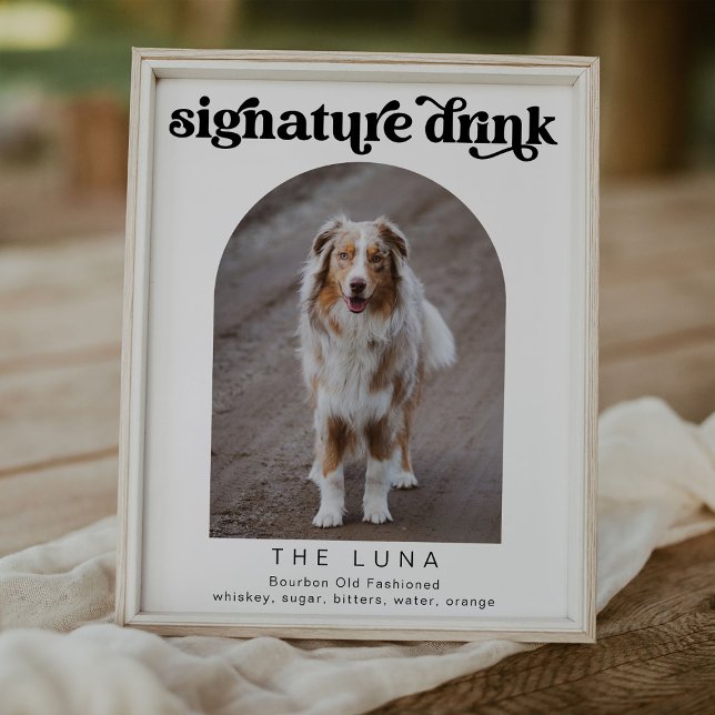 Affiche signature de l'animal de compagnie rétro signe bar (Créateur téléchargé)