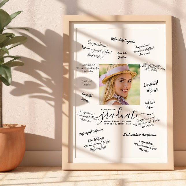 Affiche Signature de l'invité de la photo de graduation mo (Créateur téléchargé)