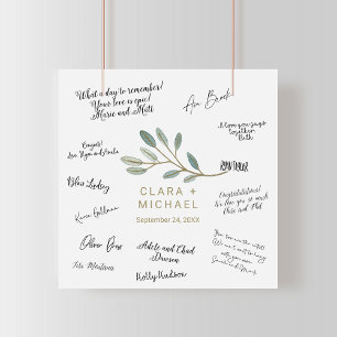 Affiche Signature de l'invité Mariage d'Eucalyptus veiné o