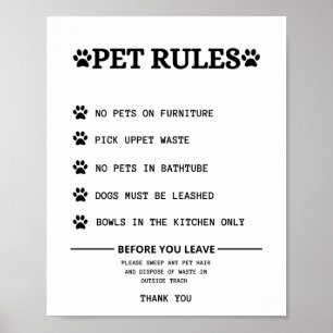 Affiche signature des règles de l'animal