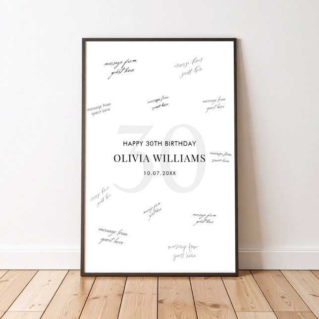 Affiche Signature d'invité d'anniversaire 30 ans (Créateur téléchargé)