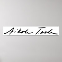 Signature du génie de l'électricité Nikola Tesla