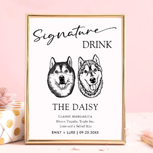 Affiche Signature du Mariage pour animaux de compagnie Cou