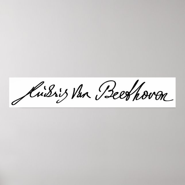 Affiche Signature du musicien Ludwig van Beethoven (Devant)