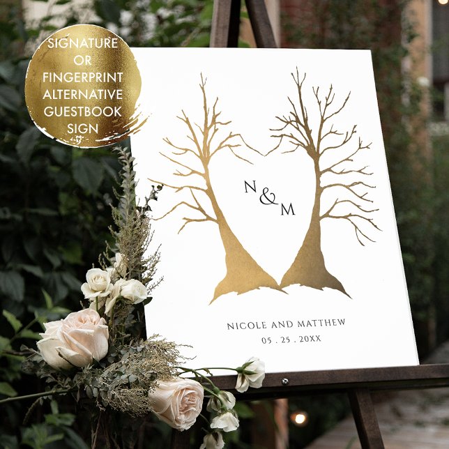 Affiche Signature /Fingerprint Wedding Tree Guestbook Sign (Créateur téléchargé)