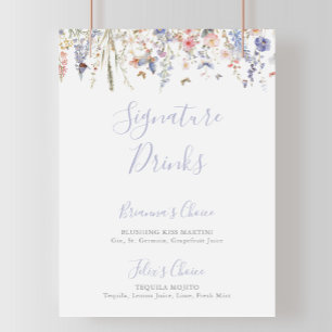 Affiche Signature Fleur sauvage Multicolor Été Boissons Si