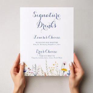 Affiche Signature Fleur sauvage multicolore moderne Boisso