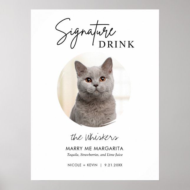 Affiche Signature Mariage de chat imprimable Panneau de la (Devant)