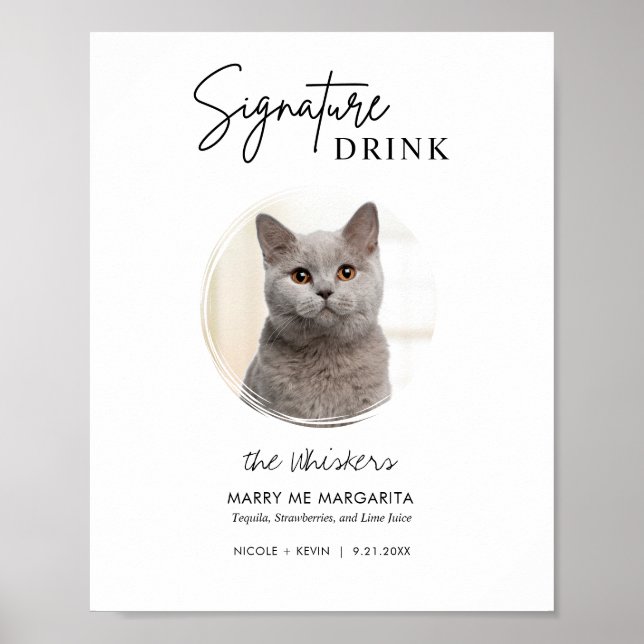Affiche Signature Mariage de chat imprimable Panneau de la (Devant)