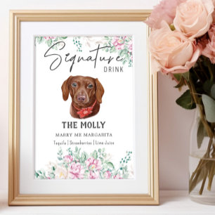 Affiche Signature Mariage de chien Dachshund Signet boisso
