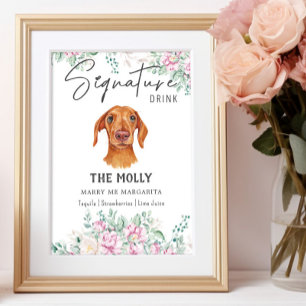 Affiche Signature Mariage de chien Dachshund Signet boisso