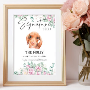 Affiche Signature Mariage de chien Dachshund Signet boisso