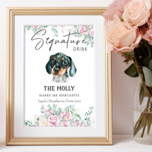 Affiche Signature Mariage de chien Dachshund Signet boisso