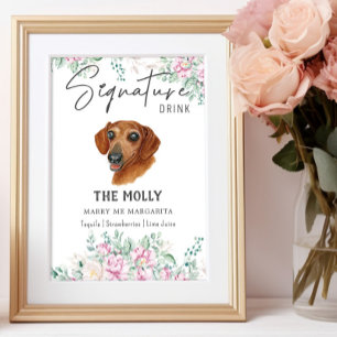 Affiche Signature Mariage de chien Dachshund Signet boisso
